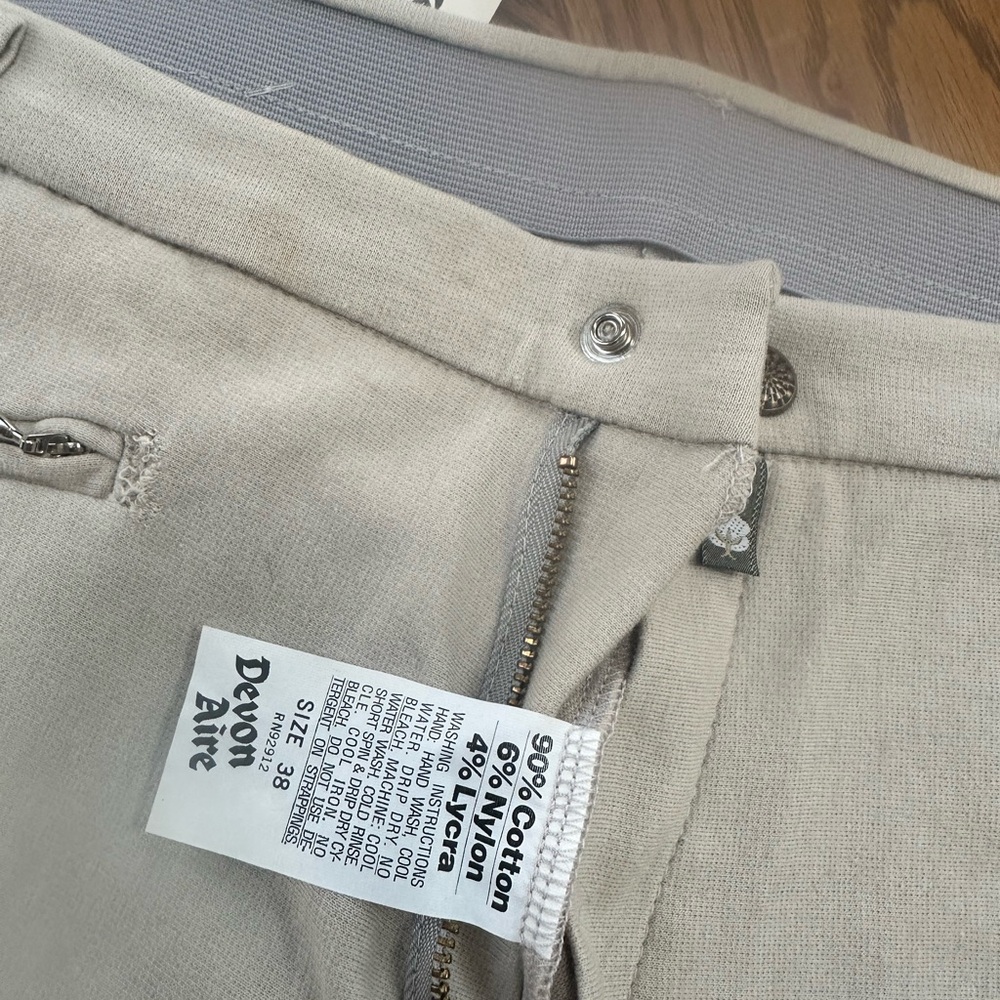 Devon-Aire Mens Light Gray Riding Pants - Picture 2 of 6